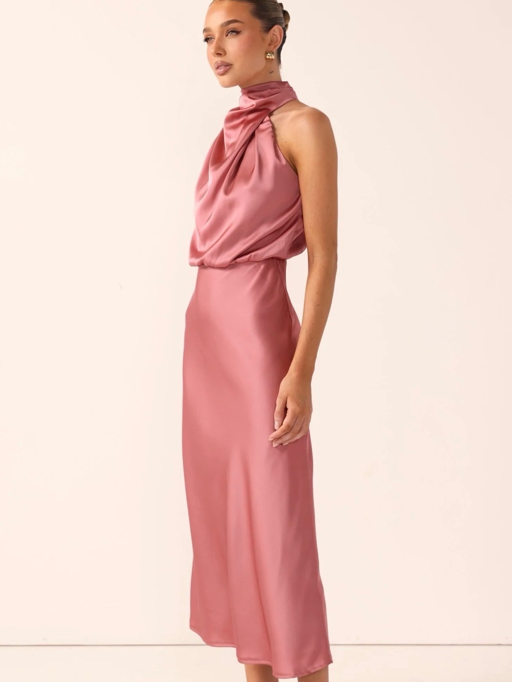 Billy J Esther maxi dress Satin Dress in baked Rose 12
